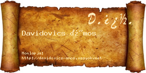 Davidovics Ámos névjegykártya